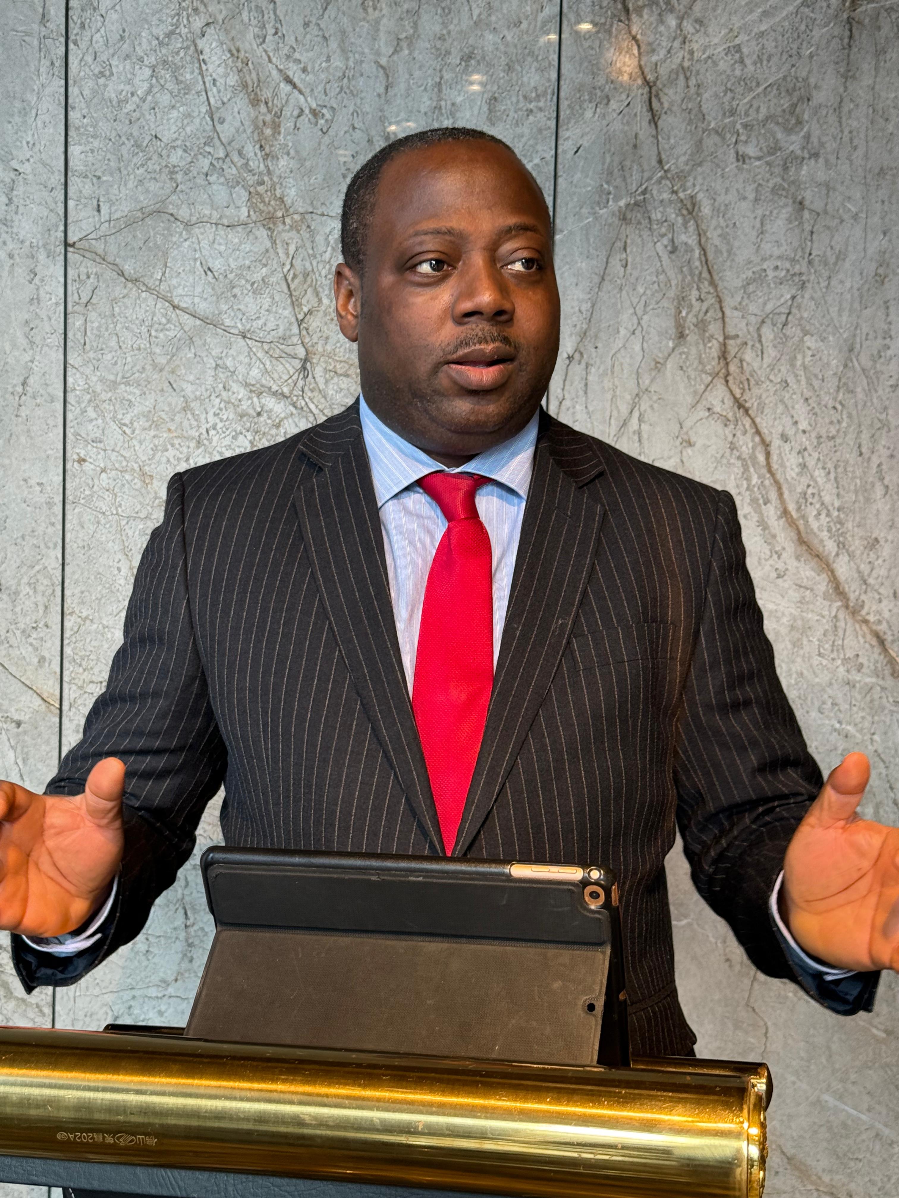 Abiodun in blue blazer
